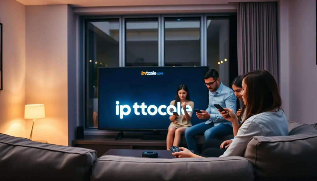Utilisation quotidienne des IPTV apps dans un salon familial